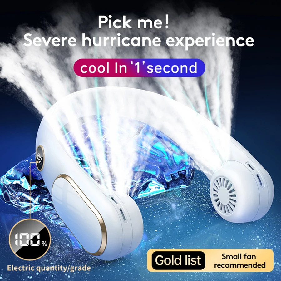 4 Speeds Neck Fan, LED Display, Rechargeable, 360° Airflow, Quiet, Flexible Width for All Neck Sizes, Portable USB Wearable Fan
4 Speeds Neck Fan, LED Display, Rechargeable, 360° Airflow, Quiet, Flexible Width for All Neck Sizes, Portable USB Wearable Fan