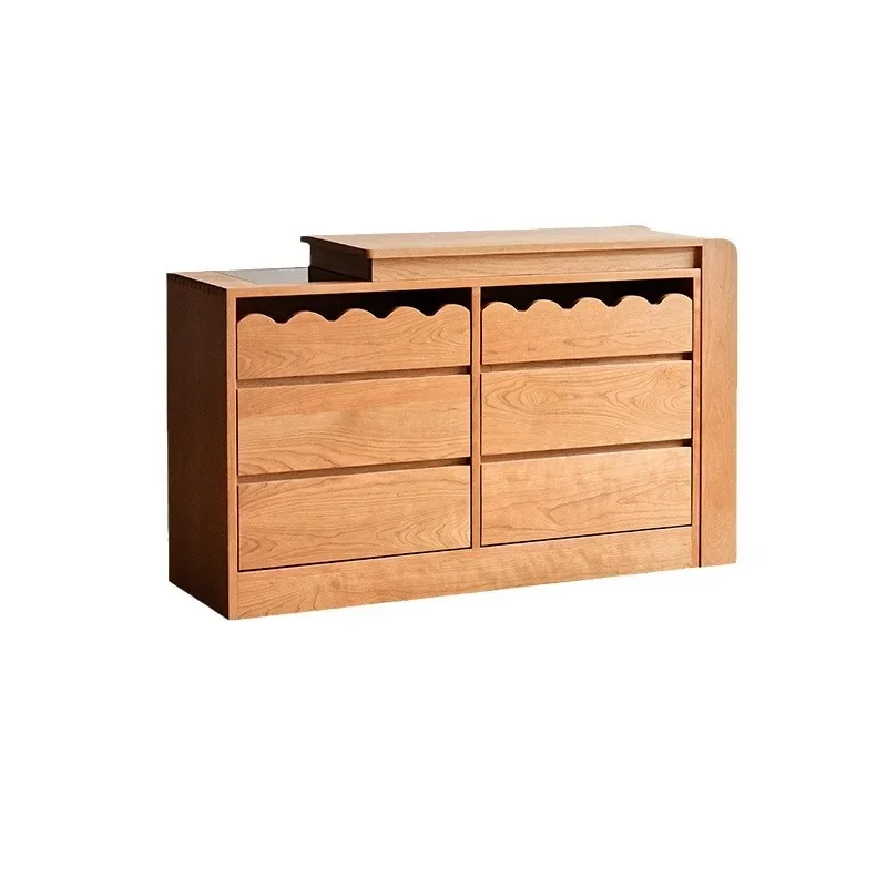 Cherry wood solid wood chest dresser integrated, Nordic log makeup table
Cherry wood solid wood chest dresser integrated, Nordic log makeup table