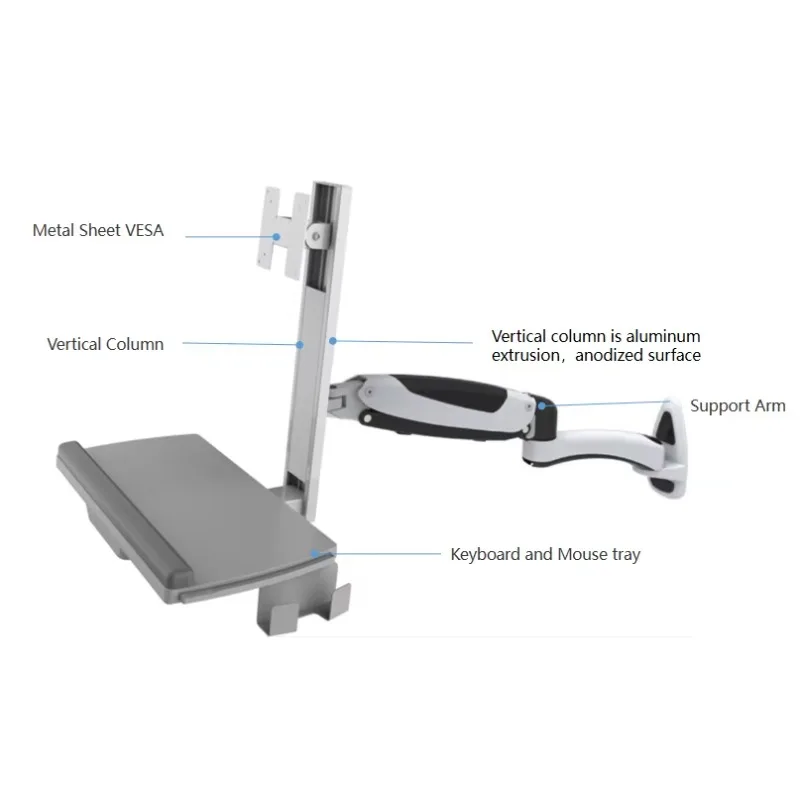 Keyboard And Mouse Tray with Support Arm Wall Mounts - Rotatable Manufacturer Desktop Organizer
Keyboard And Mouse Tray with Support Arm Wall Mounts - Rotatable Manufacturer Desktop Organizer