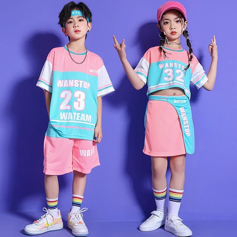 Kids Cheerleader Outfits Teenage Showing Hip Hop Clothing Pink T Shirt Shorts Skirt For Girls Boys Jazz Dance Costume Clothes
Kids Cheerleader Outfits Teenage Showing Hip Hop Clothing Pink T Shirt Shorts Skirt For Girls Boys Jazz Dance Costume Clothes
