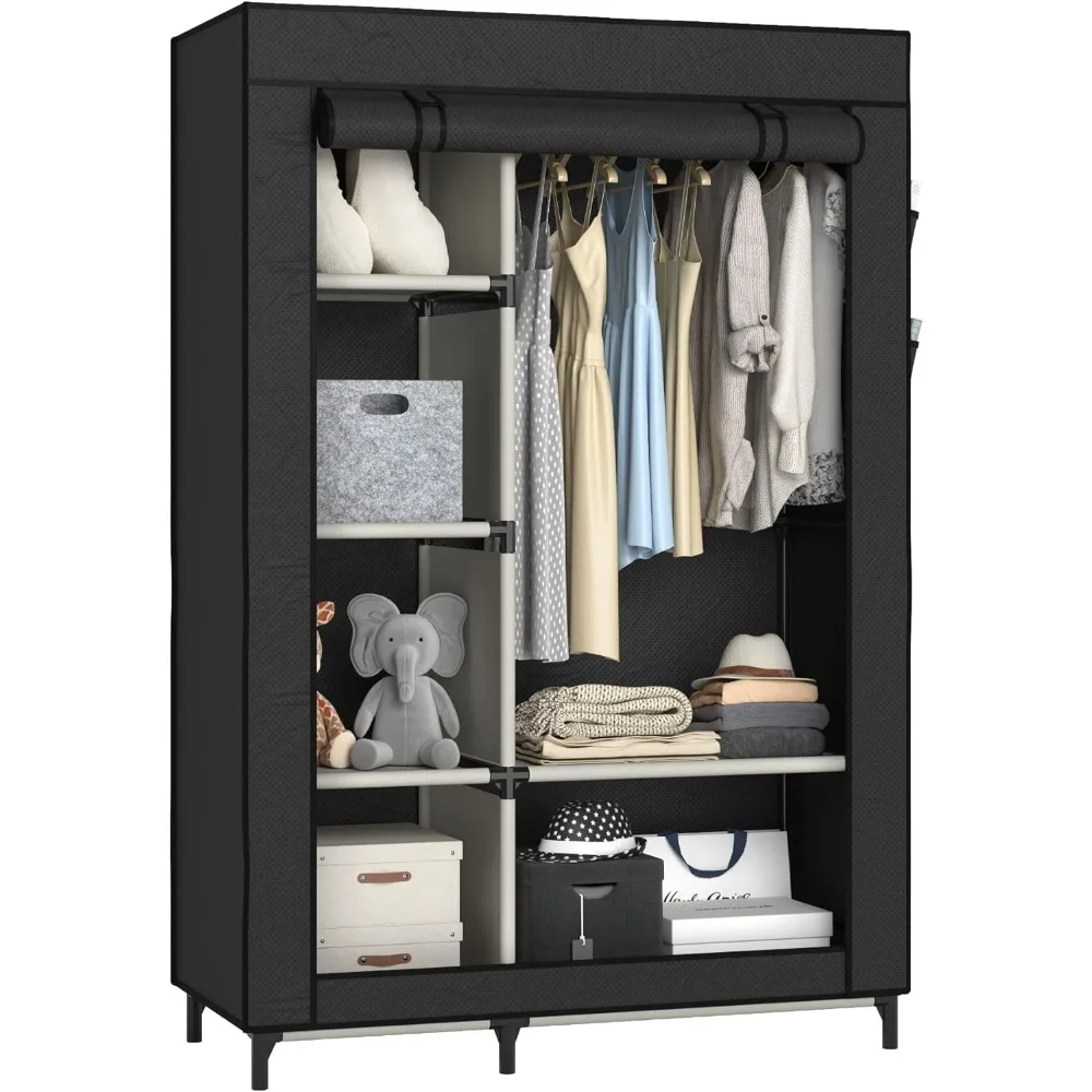 Canvas Wardrobe Portable Closet Wardrobe Clothes Storage with 6 Shelves and Hanging Rail,Non-Woven Fabric, Quick and E
Canvas Wardrobe Portable Closet Wardrobe Clothes Storage with 6 Shelves and Hanging Rail,Non-Woven Fabric, Quick and E