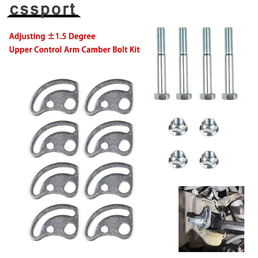 8PCS Adjusting ±1.5 Degree Upper Control Arm Camber Bolt Kit for Chevy Silverado GMC Sierra Yukon Express 1500 2500 Hummer H2 H3
8PCS Adjusting ±1.5 Degree Upper Control Arm Camber Bolt Kit for Chevy Silverado GMC Sierra Yukon Express 1500 2500 Hummer H2 H3