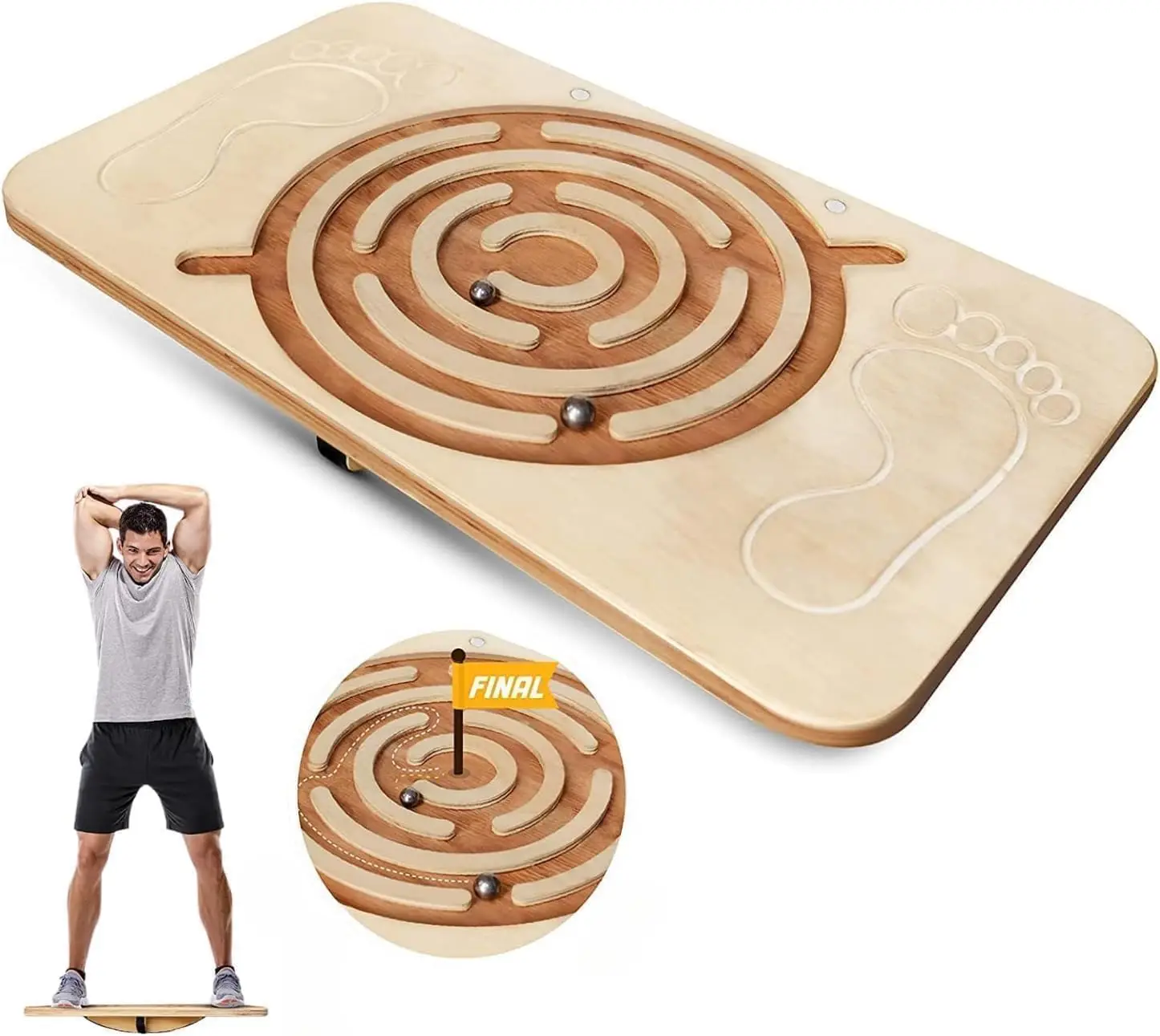 350LBS Wooden Balance Board for Leg Workout, Anti-Slip Rocker Board for Standing Desk
350LBS Wooden Balance Board for Leg Workout, Anti-Slip Rocker Board for Standing Desk
