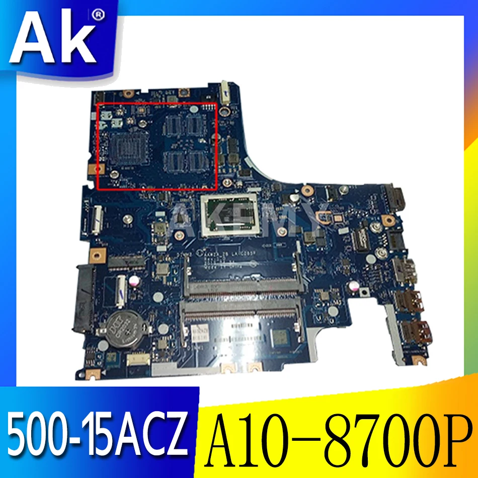 For Lenovo IdeaPad 500-14ACZ Laptop motherboard LA-C285P with CPU A10-8700P GPU V2G 100% F Ideapad Tested OK
For Lenovo IdeaPad 500-14ACZ Laptop motherboard LA-C285P with CPU A10-8700P GPU V2G 100% F Ideapad Tested OK
