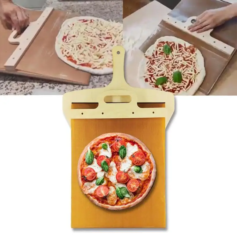 Metal Pizza Peel Sliding Shovel Shovel Foldable Wooden Handle Transfer Tray Pizza Spatula Bread Baking Tools Kitchen Gadgets
Metal Pizza Peel Sliding Shovel Shovel Foldable Wooden Handle Transfer Tray Pizza Spatula Bread Baking Tools Kitchen Gadgets