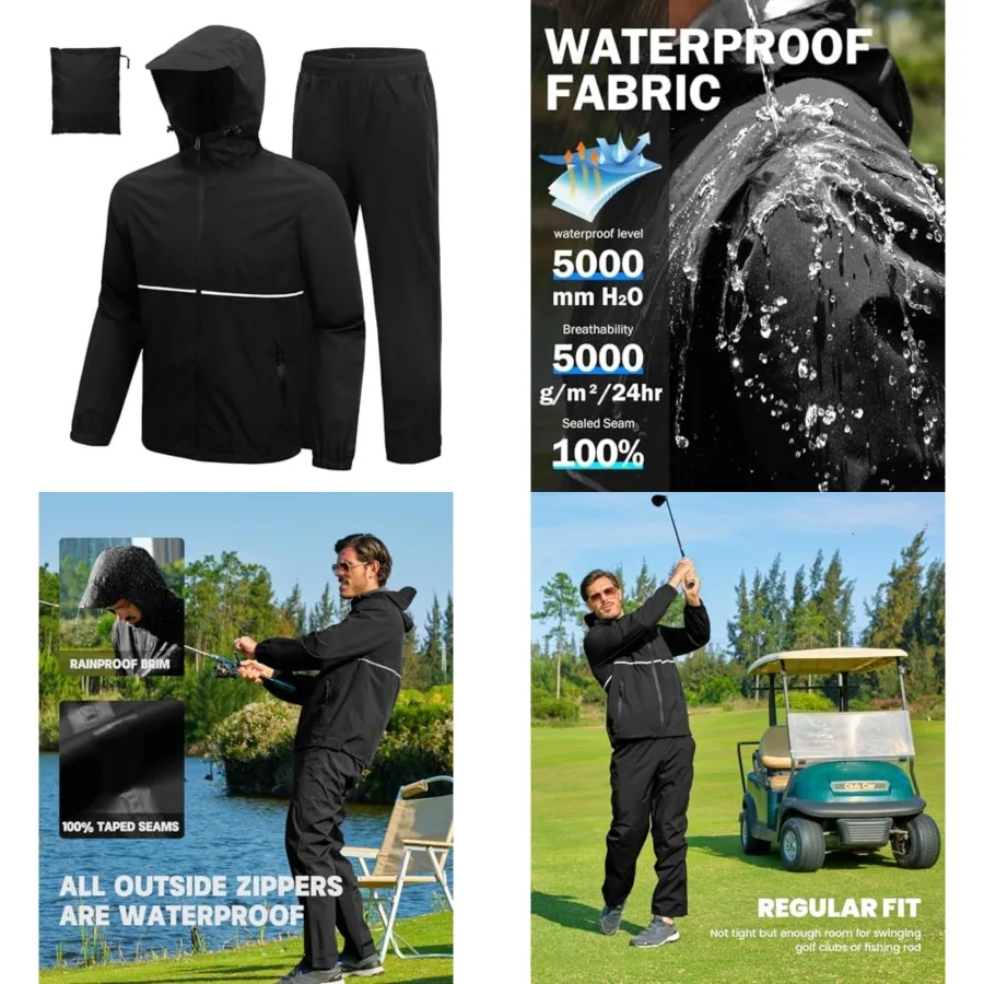 SWISSWELL Rain Suit Waterproof Jacket and Pants 2 Pieces Men Women Rain Gear Breathable Lightweight Packable
SWISSWELL Rain Suit Waterproof Jacket and Pants 2 Pieces Men Women Rain Gear Breathable Lightweight Packable