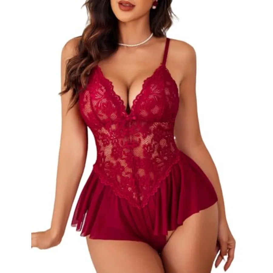 Avidlove Teddy Lingerie for Women Lace Bodysuit One Pcs Babydoll Mesh Chemise V Neck Sleepwear
Avidlove Teddy Lingerie for Women Lace Bodysuit One Pcs Babydoll Mesh Chemise V Neck Sleepwear