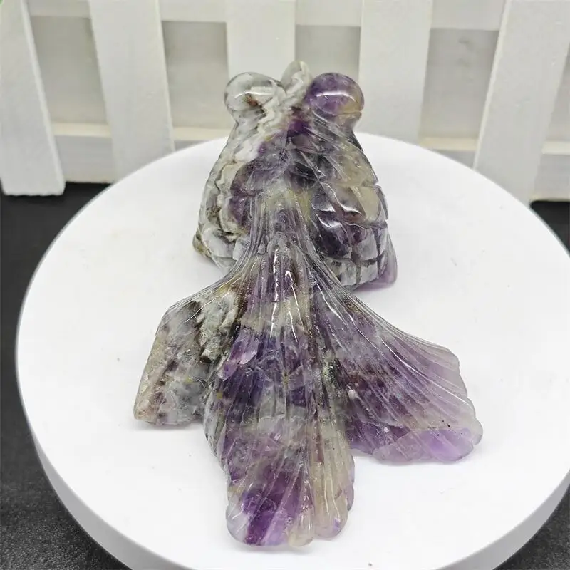Natural Dream Amethyst Goldfish Carving Healing Stone Energy Gemstone Cute Home Office Decoration Gift 1PCS
Natural Dream Amethyst Goldfish Carving Healing Stone Energy Gemstone Cute Home Office Decoration Gift 1PCS