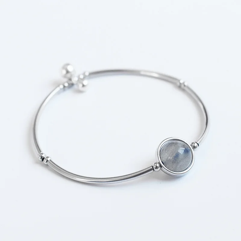 925 Sterling Silver Bracelet with Moonstone, Elastic Beaded Wristband Jewelry for Women, INS Style
925 Sterling Silver Bracelet with Moonstone, Elastic Beaded Wristband Jewelry for Women, INS Style