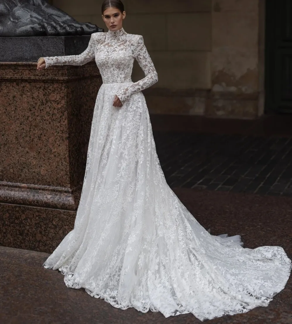 2025 Vintage Wedding Dress High Collar equined Beads Lace Long Sleeve A-line Bride Bridal Gowns Vestidos De Noiva Robe De Mariee
2025 Vintage Wedding Dress High Collar equined Beads Lace Long Sleeve A-line Bride Bridal Gowns Vestidos De Noiva Robe De Mariee