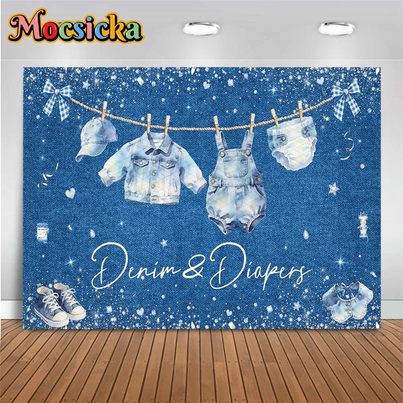 Mocsicka Denim Diapers Baby Shower Backdrop Blue Texture Photography Background Cloth Kids Boy Birthday Party Photo Booth Banner
Mocsicka Denim Diapers Baby Shower Backdrop Blue Texture Photography Background Cloth Kids Boy Birthday Party Photo Booth Banner