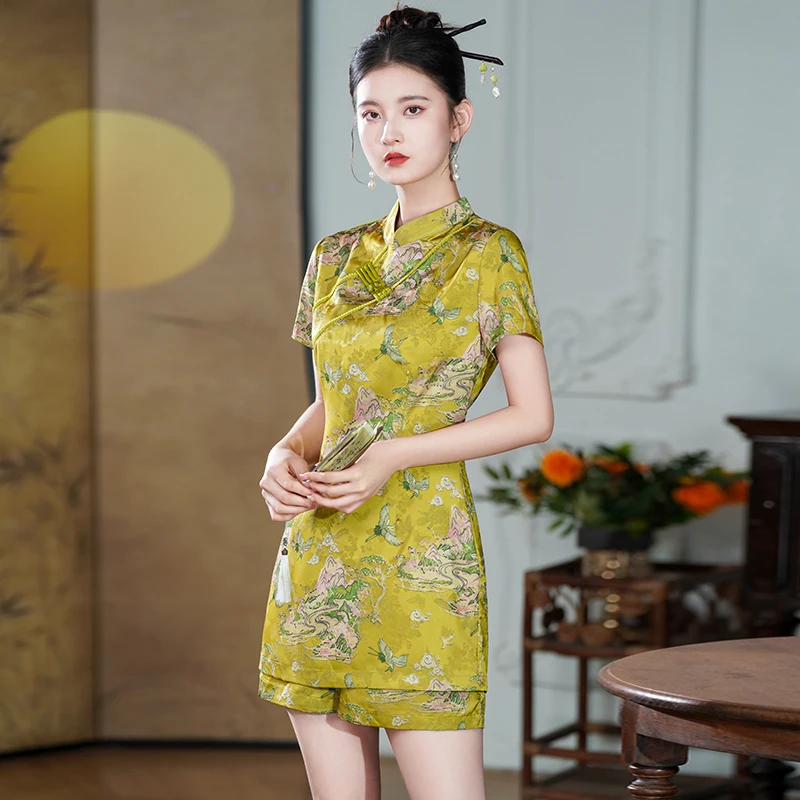 Новый женский комплект больших размеров в китайском стиле: повседневные шорты и топ, весна-лето 2026, для работы и отдыха, с художественным акцентом
Новый женский комплект больших размеров в китайском стиле: повседневные шорты и топ, весна-лето 2026, для работы и отдыха, с художественным акцентом