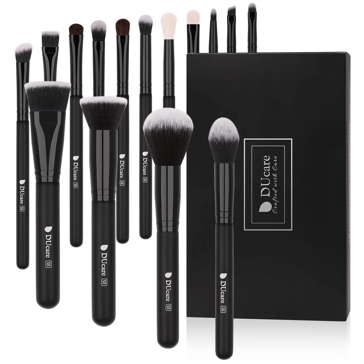 Premium Synthetic Makeup Brushes 15Pcs Kabuki Brush Set, Professional Foundation Concealer Powder Blush Blending Eyeshadow Black
Premium Synthetic Makeup Brushes 15Pcs Kabuki Brush Set, Professional Foundation Concealer Powder Blush Blending Eyeshadow Black