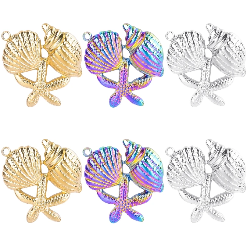 6Pcs/Lot Diy Kawaii Necklace Shell Conch Starfish Stainless Steel Charms Jewelry Making Pendant Accessories Bulk Items Wholesal
6Pcs/Lot Diy Kawaii Necklace Shell Conch Starfish Stainless Steel Charms Jewelry Making Pendant Accessories Bulk Items Wholesal