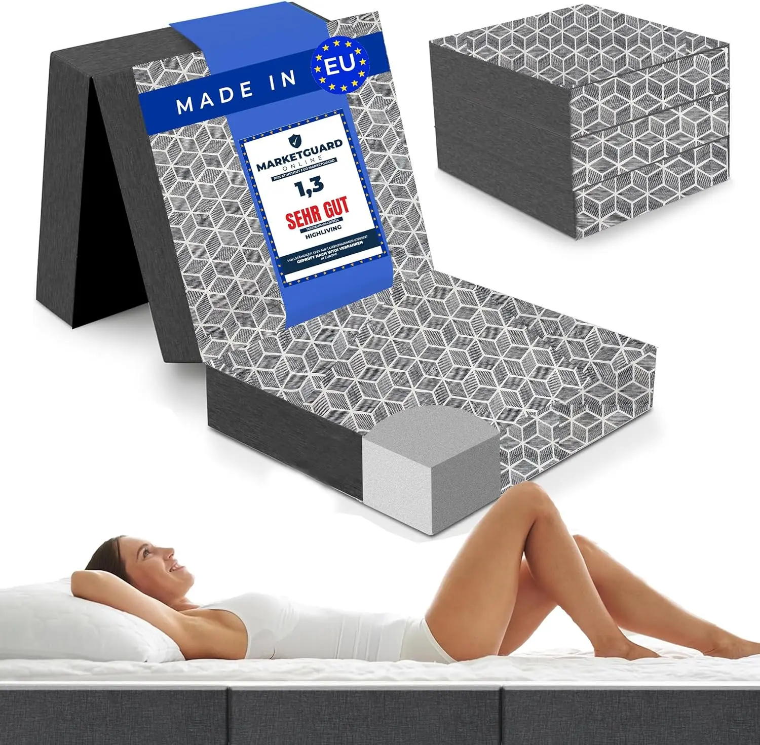 Tri-Folding Mattr Single Size - 4 H Foldable Tri-Fold Mattr With Washable Cover, Non-Slip Bottom Guest Bed, 
Tri-Folding Mattr Single Size - 4 H Foldable Tri-Fold Mattr With Washable Cover, Non-Slip Bottom Guest Bed,