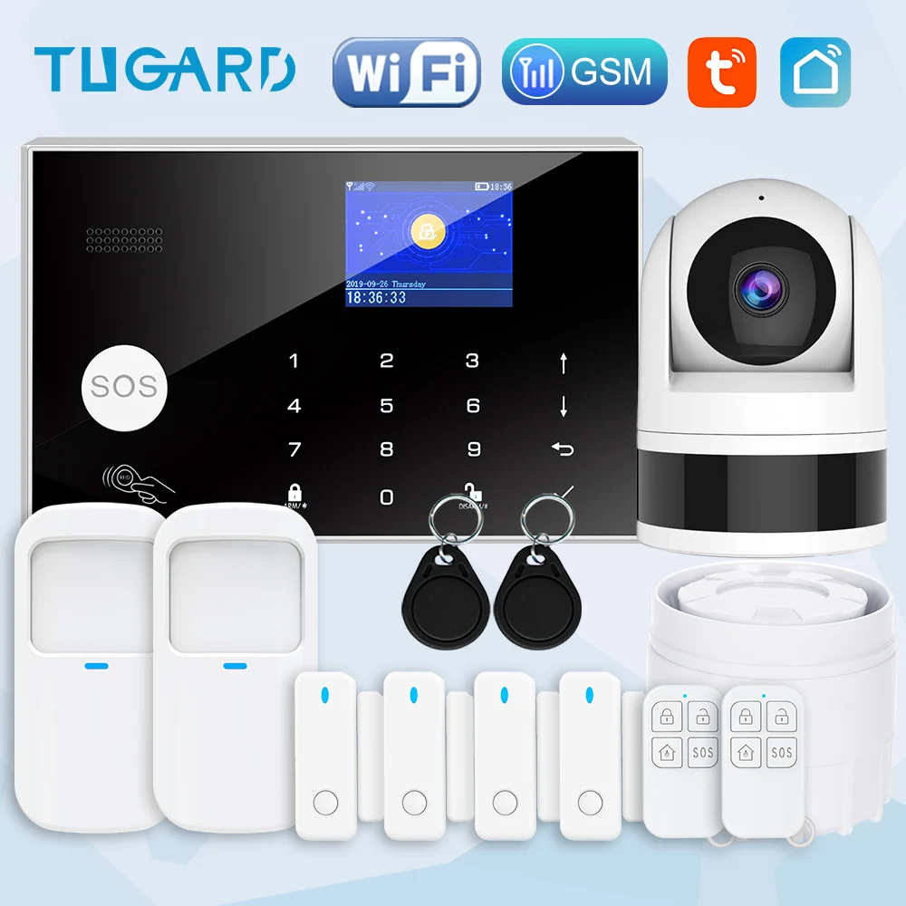 WiFi GSM Smart Alarm System for Home - with Door Sensor, Motion Detector, Remote APP Control, Works with Alexa
WiFi GSM Smart Alarm System for Home - with Door Sensor, Motion Detector, Remote APP Control, Works with Alexa