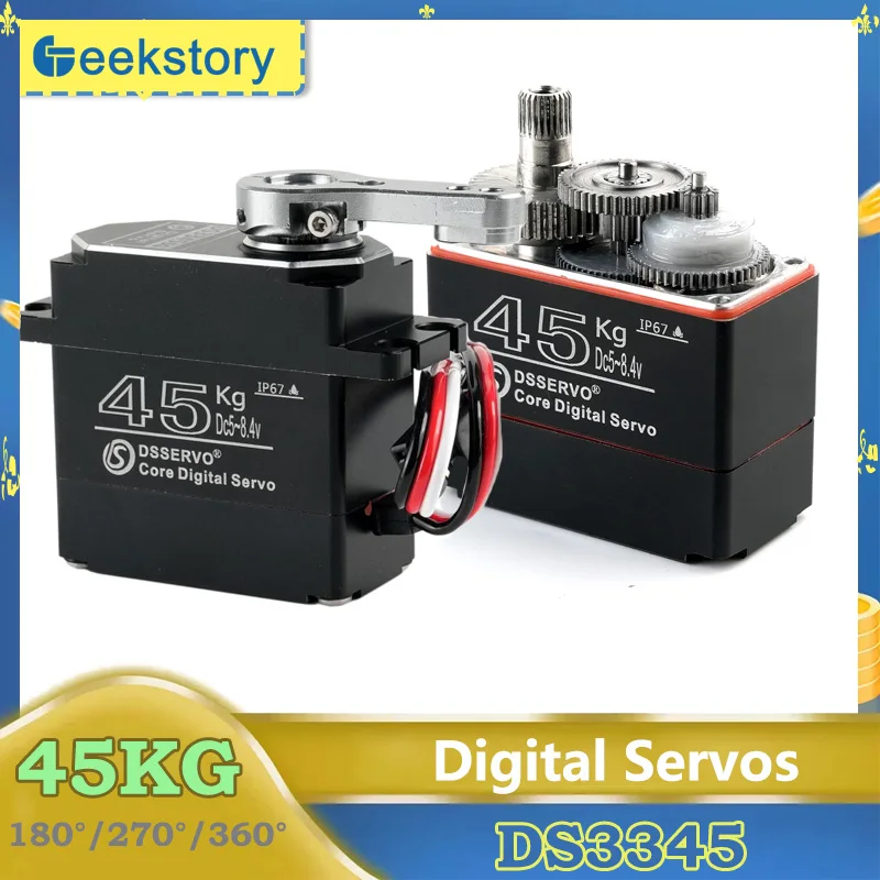 45 кг DS3345 Цельнометаллический цифровой сервопривод с железным сердечником, 180/270/360 градусов, IP67, игрушки «сделай сам», сервоприводы, силовые детали для модели радиоуправляемого робота, автомобиля
45 кг DS3345 Цельнометаллический цифровой сервопривод с железным сердечником, 180/270/360 градусов, IP67, игрушки «сделай сам», сервоприводы, силовые детали для модели радиоуправляемого робота, автомобиля