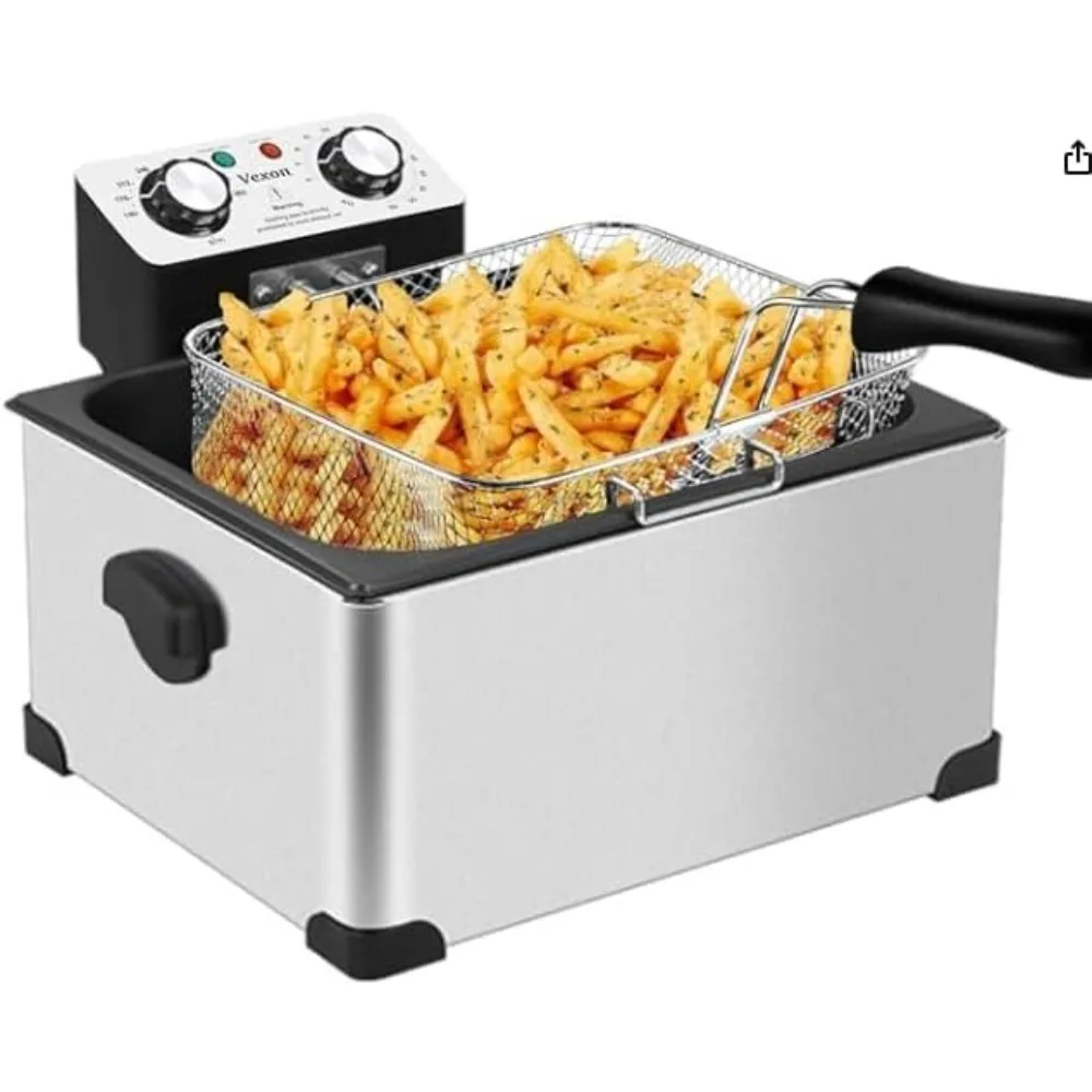 Электрическая фритюрница мощностью 1700 Вт, тройные корзины, емкость 5 л с смотровым окном и съемными корзинами
Электрическая фритюрница мощностью 1700 Вт, тройные корзины, емкость 5 л с смотровым окном и съемными корзинами