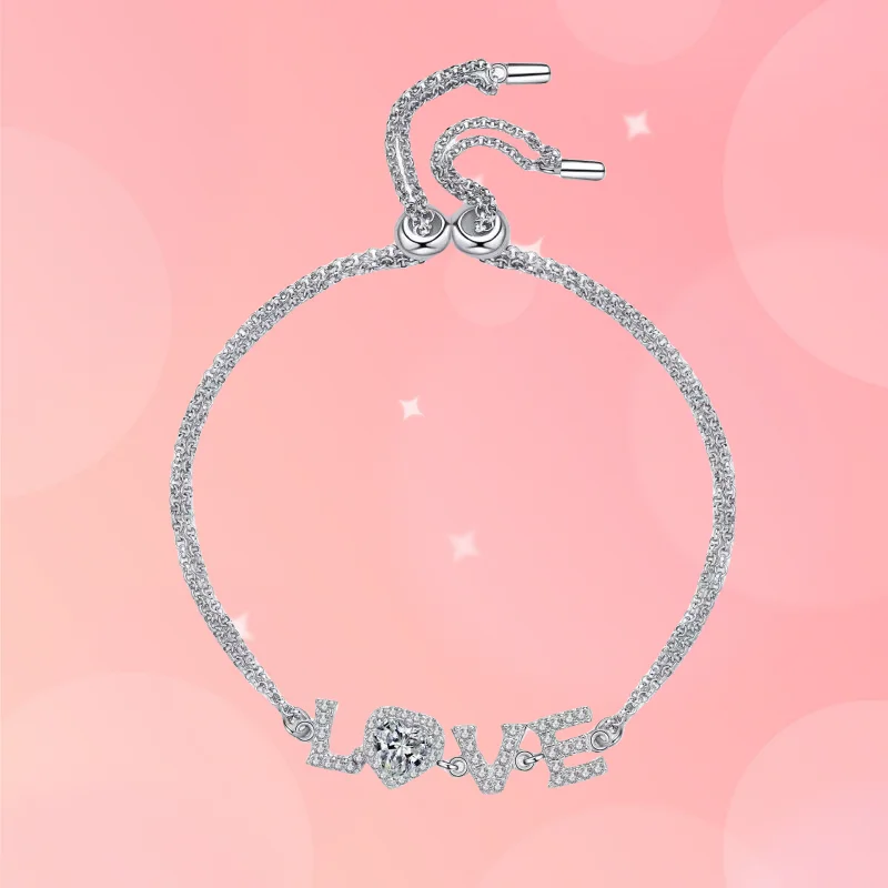 Daughter Birthday Gift LOVE Letters Platinum PT950 Bracelets Women Valentine's Day 0.5CT Moissanite Diamond Girl Wedding Party
Daughter Birthday Gift LOVE Letters Platinum PT950 Bracelets Women Valentine's Day 0.5CT Moissanite Diamond Girl Wedding Party