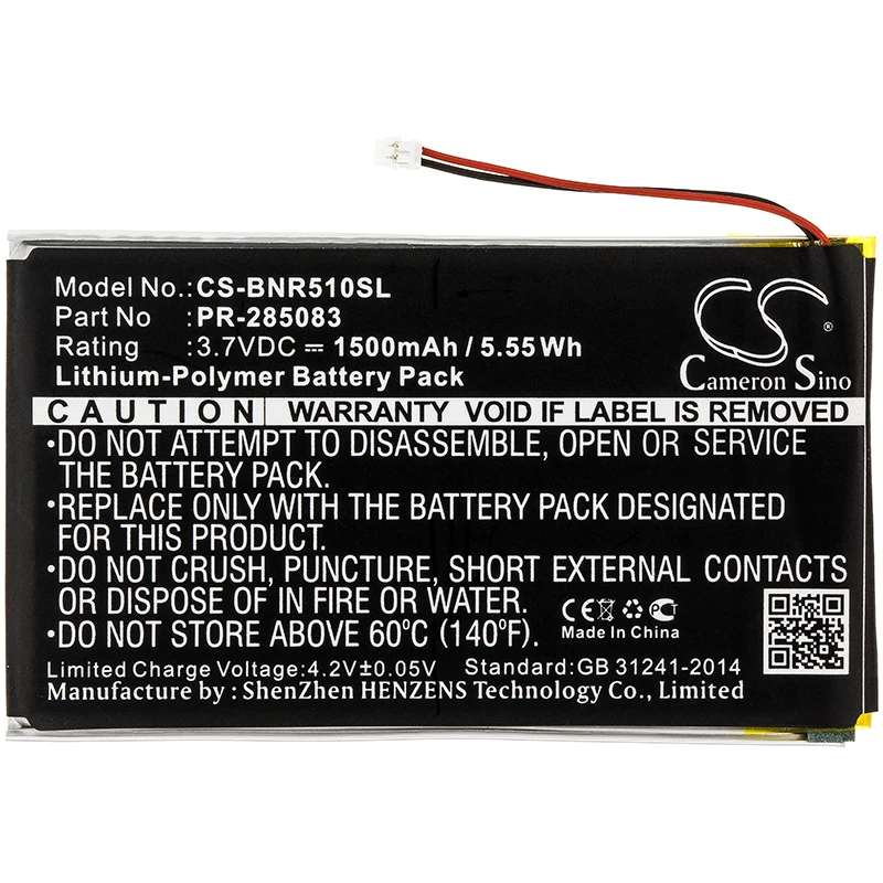 Li-Polymer E-book, E-reader Battery for Barnes & Noble, 3.7V, 1500mAh, Compatible Models: BNRV510, Nook Glowlight Plus 2015
Li-Polymer E-book, E-reader Battery for Barnes & Noble, 3.7V, 1500mAh, Compatible Models: BNRV510, Nook Glowlight Plus 2015