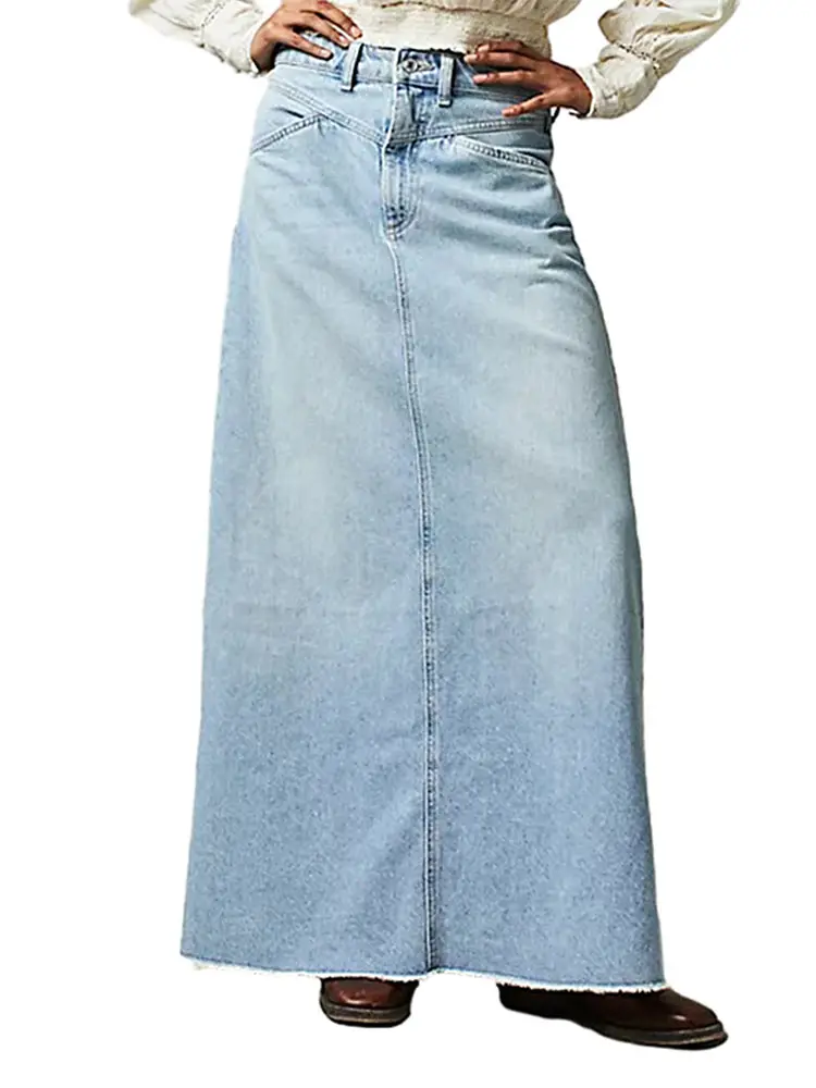 Vintage Women's High Waist Straight Denim Ankle-Length Midi Skirt Soft Comfortable Skirt For Woman Elegant Casual Daily Outfits
Vintage Women's High Waist Straight Denim Ankle-Length Midi Skirt Soft Comfortable Skirt For Woman Elegant Casual Daily Outfits