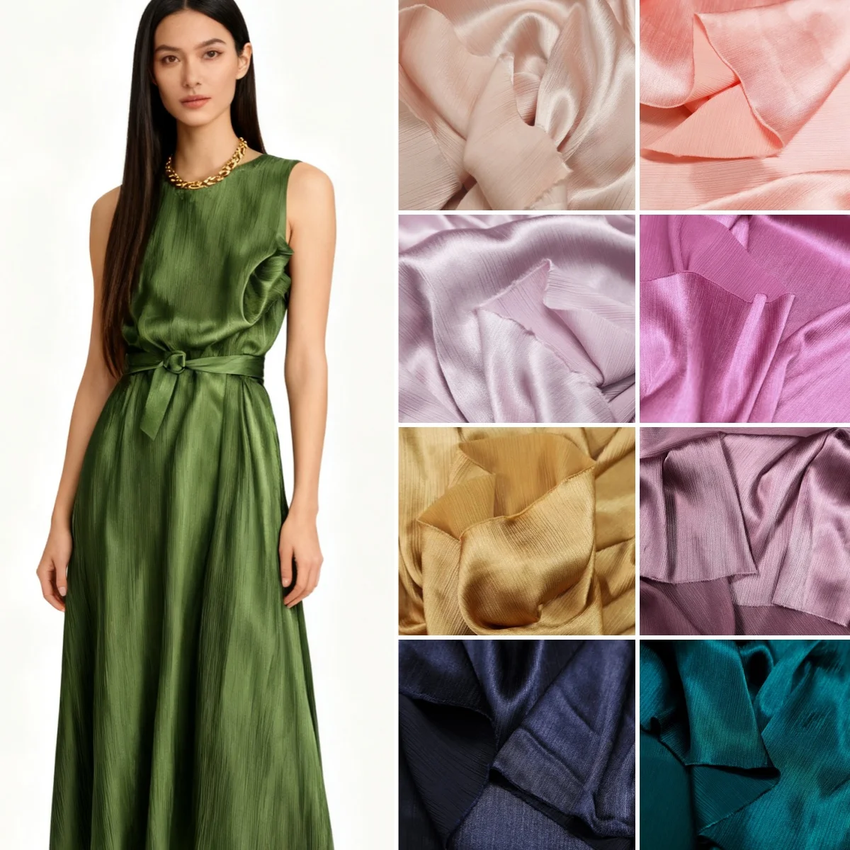 Изысканная блестящая текстура атласная ткань гладкая и чистая имитация уксусной кислоты ткань сшитое платье Cheongsam ткань Hanfu 
Изысканная блестящая текстура атласная ткань гладкая и чистая имитация уксусной кислоты ткань сшитое платье Cheongsam ткань Hanfu