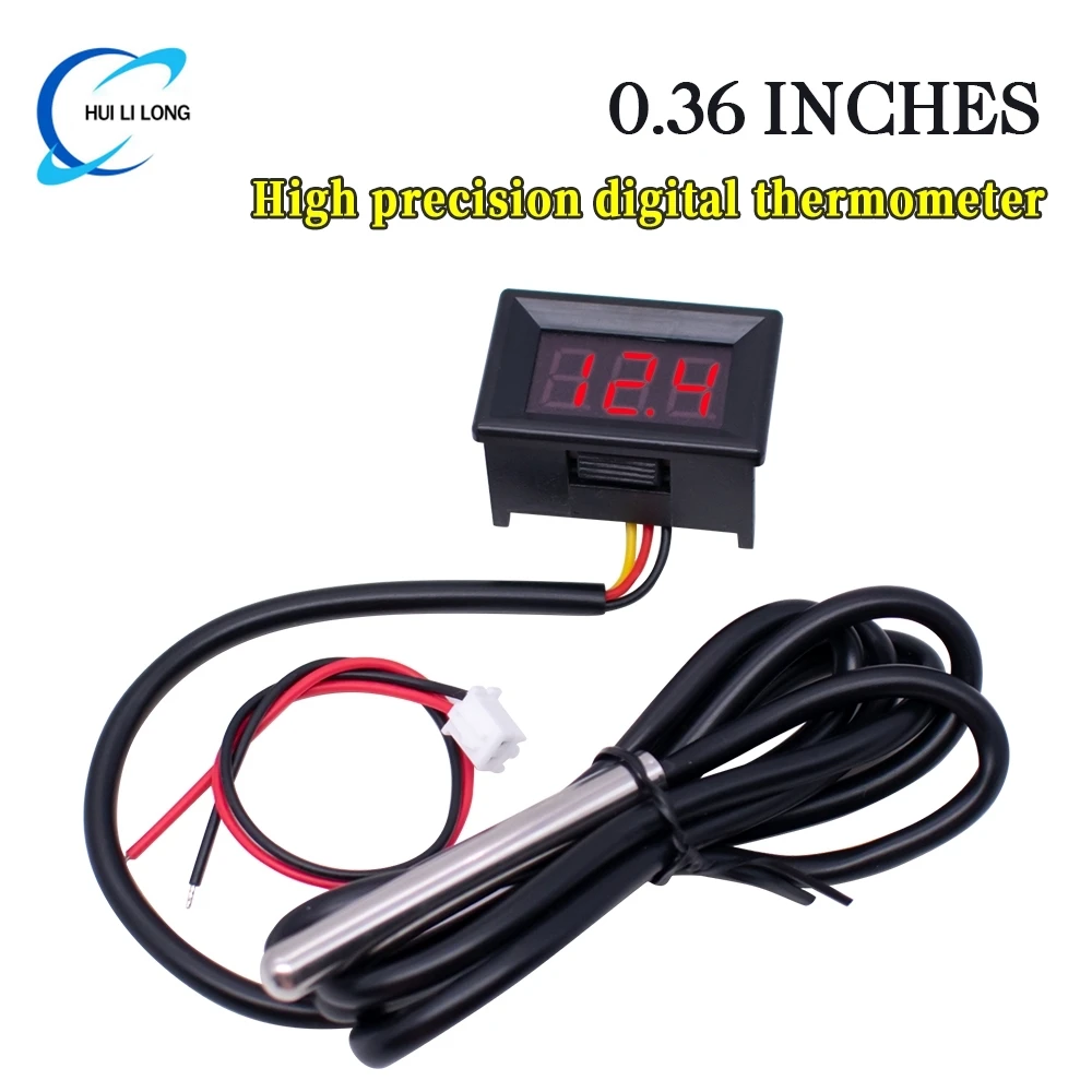 Digital DS18B20 Thermometer Waterproof Temperature Sensor Meter IC Tester LED Display DC4-28V -50~125 Celsius 0.36 Inch Red Blue
Digital DS18B20 Thermometer Waterproof Temperature Sensor Meter IC Tester LED Display DC4-28V -50~125 Celsius 0.36 Inch Red Blue