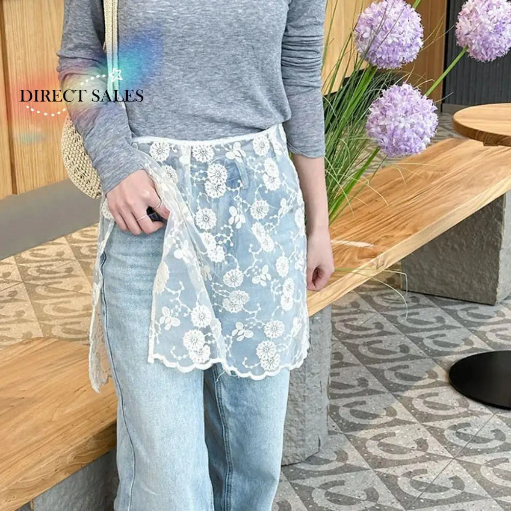 Fashion Sweet Lace Half Skirt Flower Embroidery Y2K Gauze Skirt Hight Waist Lace-up Outwear Mini Skirt Match Pants
Fashion Sweet Lace Half Skirt Flower Embroidery Y2K Gauze Skirt Hight Waist Lace-up Outwear Mini Skirt Match Pants