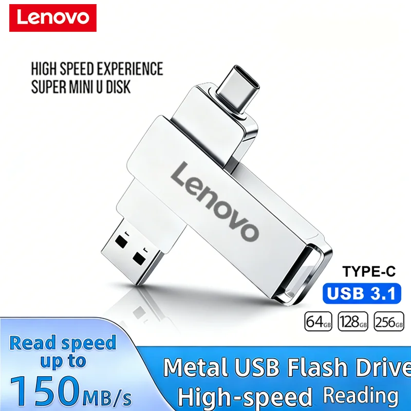 Lenovo High-Speed Type-C 2-in-1 USB Flash Drive OTG Pen Drive 512GB Memory Stick U Disk for Phone PC 128GB 256GB Network Card
Lenovo High-Speed Type-C 2-in-1 USB Flash Drive OTG Pen Drive 512GB Memory Stick U Disk for Phone PC 128GB 256GB Network Card