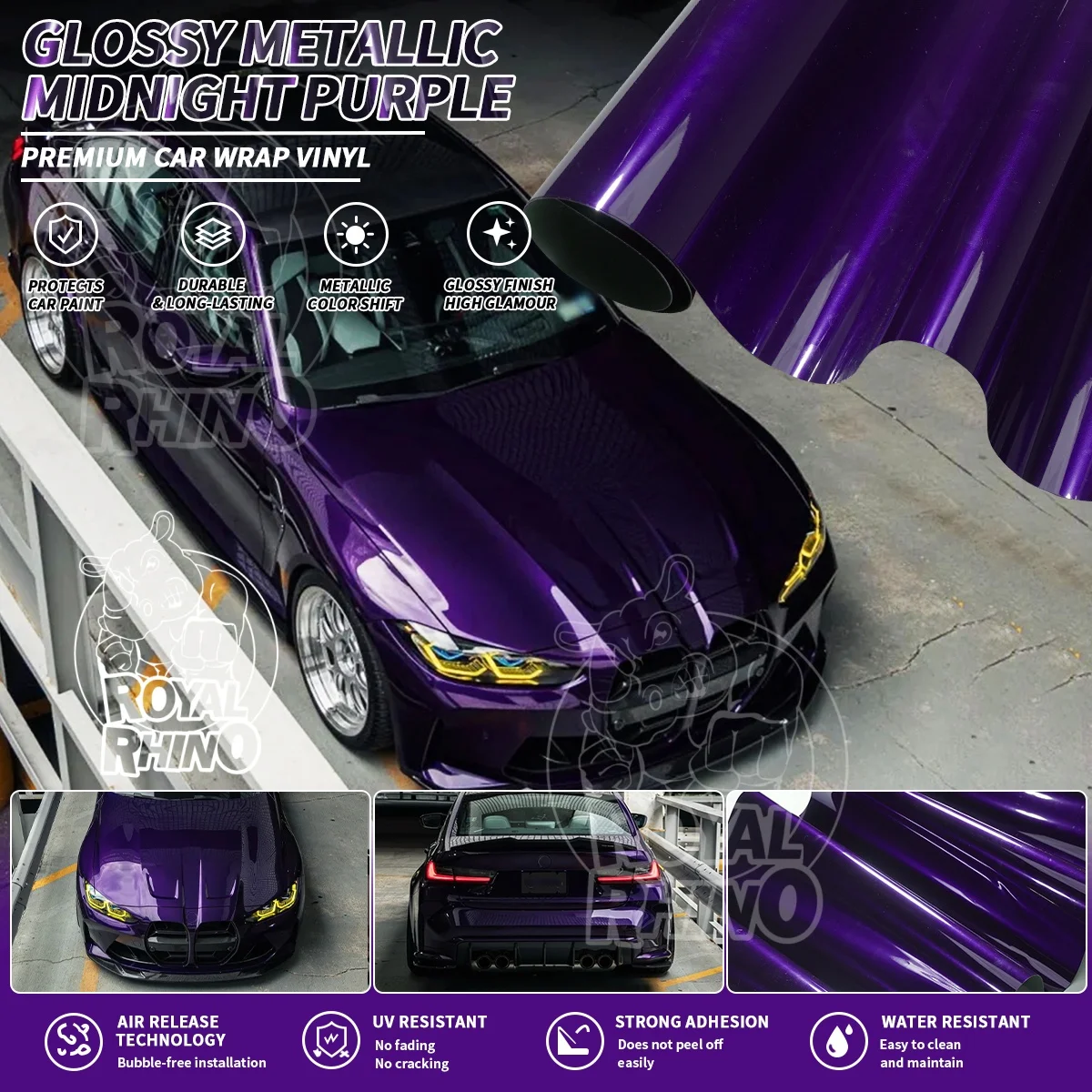 Midnight Purple 152x100/50/30CM Glossy Metallic Car Vinyl Wrap Film for Car Decals Motorcycle Modify Sticker
Midnight Purple 152x100/50/30CM Glossy Metallic Car Vinyl Wrap Film for Car Decals Motorcycle Modify Sticker