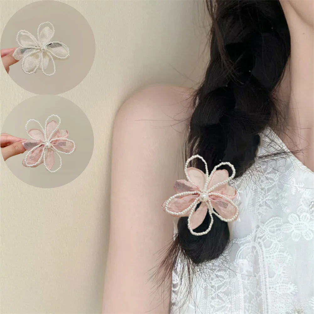 Mesh Flower Pearl Hairpin High-value Side Duckbill Clip Ponytail Hair Accessories Women Spring
Mesh Flower Pearl Hairpin High-value Side Duckbill Clip Ponytail Hair Accessories Women Spring
