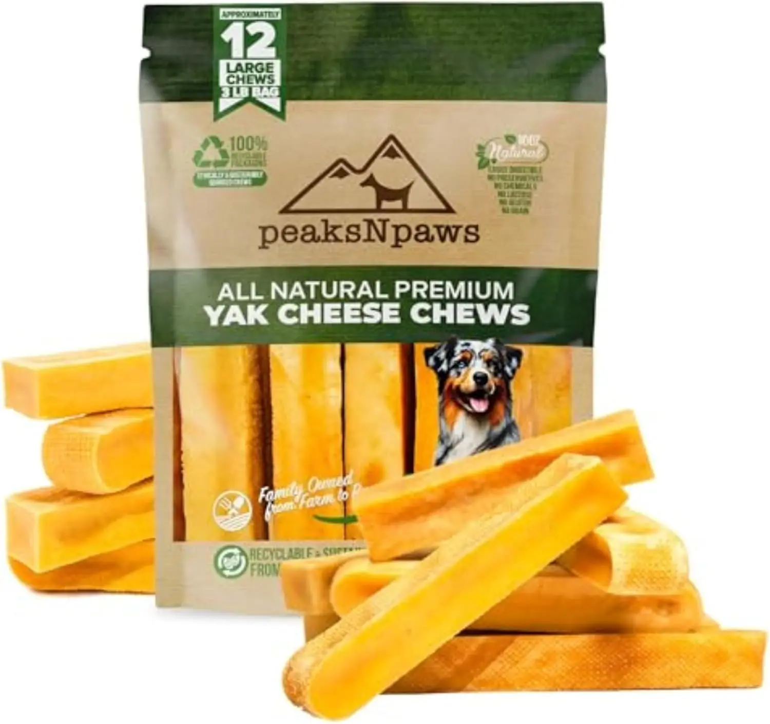 Natural Himalayan Yak Cheese Dog Chews - Grain Free, Lactose Free, Eco-Friendly Packaging (3 Lb)
Natural Himalayan Yak Cheese Dog Chews - Grain Free, Lactose Free, Eco-Friendly Packaging (3 Lb)