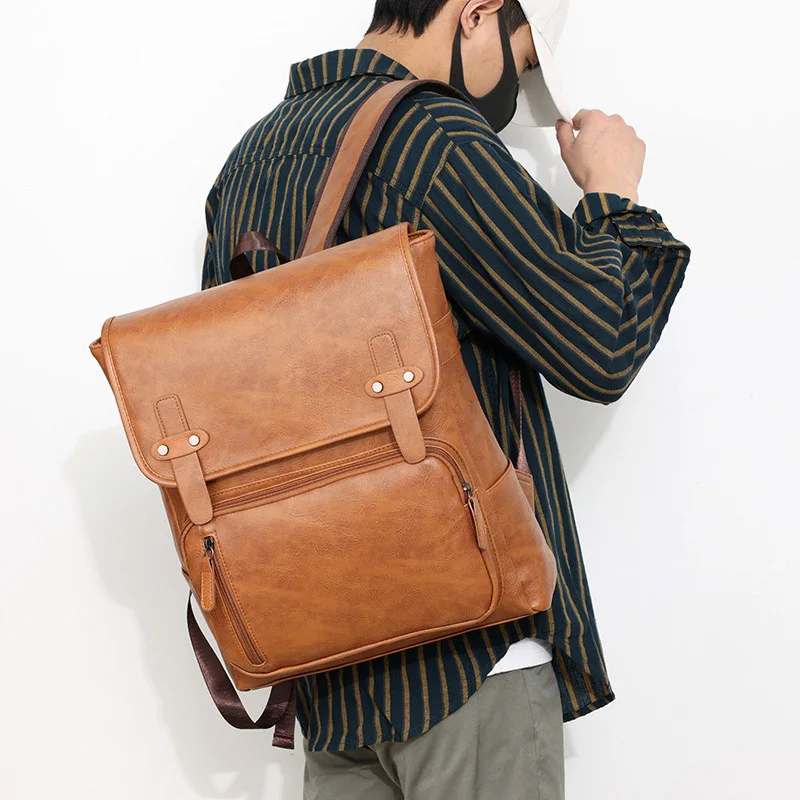 Vintage Male Backpack Soft PU Fashionable Casual Flip-top Multi Pockets Shoulders Bag Daily Outing Commuting Laptop Backpacks
Vintage Male Backpack Soft PU Fashionable Casual Flip-top Multi Pockets Shoulders Bag Daily Outing Commuting Laptop Backpacks