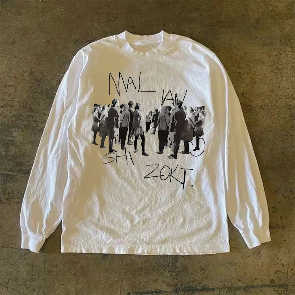 Мужская свободная футболка с длинным рукавом из чистого хлопка, женский универсальный топ оверсайз, качественная брендовая повседневная модная одежда для осени
Мужская свободная футболка с длинным рукавом из чистого хлопка, женский универсальный топ оверсайз, качественная брендовая повседневная модная одежда для осени