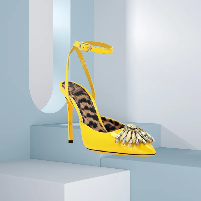 Crystal Decor Slingback Stiletto Sandals Ankle Buckle Pointed Toe Party Casual Summer Fashion Women Shoes Zapatos Para Mujere
Crystal Decor Slingback Stiletto Sandals Ankle Buckle Pointed Toe Party Casual Summer Fashion Women Shoes Zapatos Para Mujere