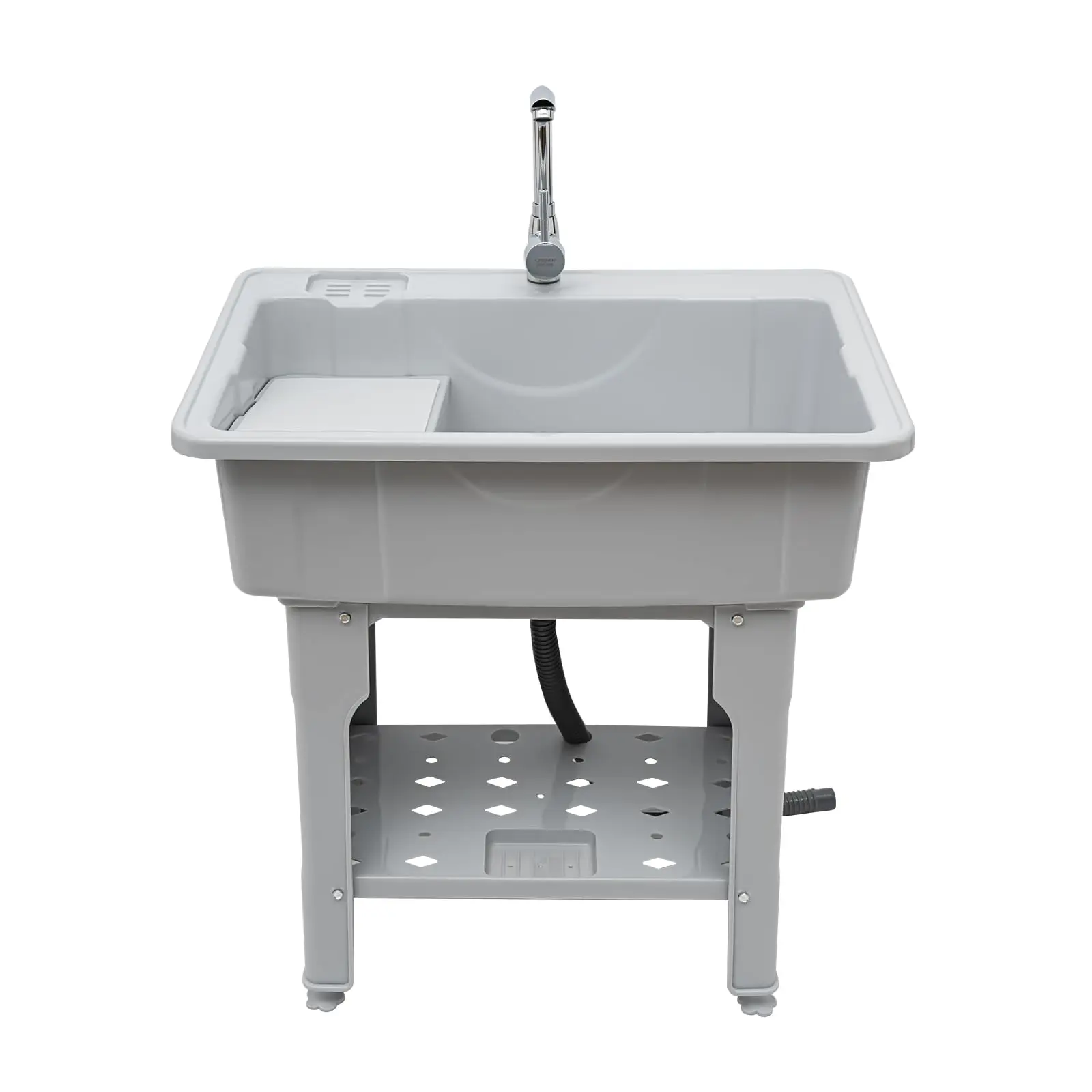 NEW Freestanding Laundry Sink W/ Washboard& 360° Faucet, 154lbs Capacity Heavy-Duty Plastic Utility Sink for Indoor & Outdoor
NEW Freestanding Laundry Sink W/ Washboard& 360° Faucet, 154lbs Capacity Heavy-Duty Plastic Utility Sink for Indoor & Outdoor