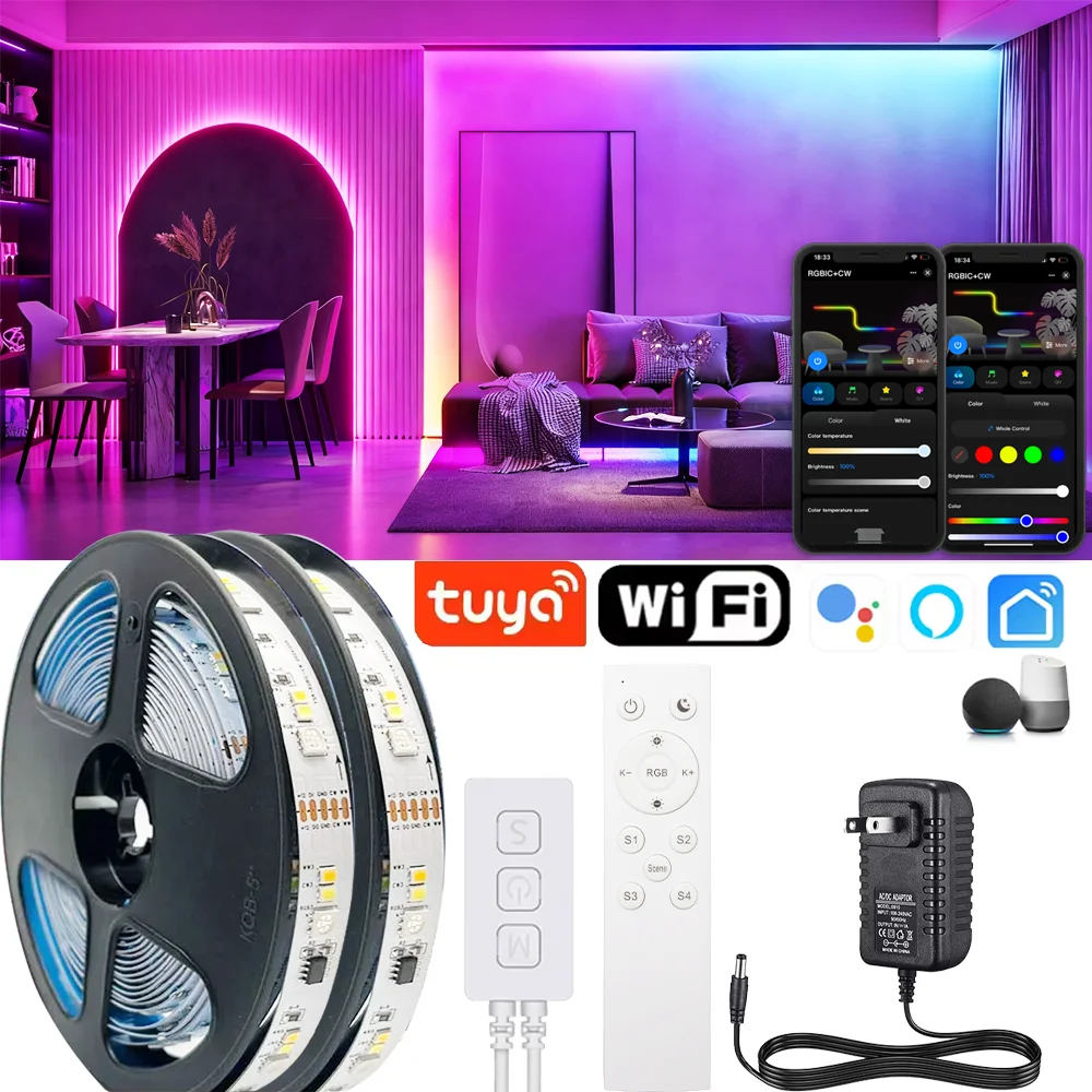 Светодиодная лента Tuya WiFi 12 В Адресные светодиодные фонари RGBCCT Двойной сигнал RGB WW CW Вечеринка Игровой свет Освещение домашнего декора для Alexa
Светодиодная лента Tuya WiFi 12 В Адресные светодиодные фонари RGBCCT Двойной сигнал RGB WW CW Вечеринка Игровой свет Освещение домашнего декора для Alexa