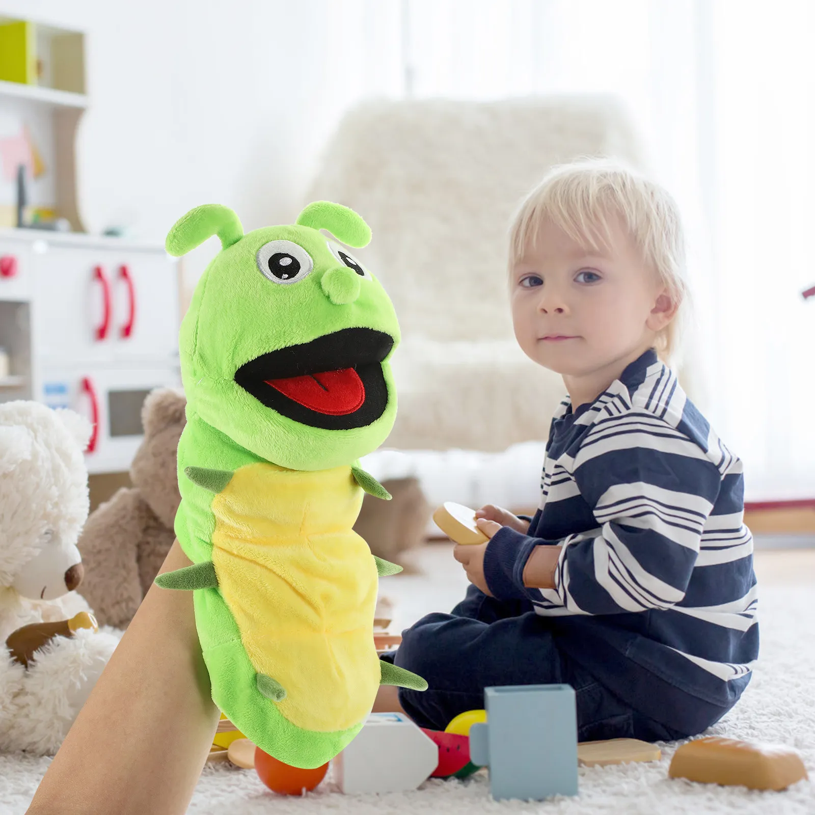 Caterpillar Hand Puppet Soft Smooth Interactive Storytelling Performance Prop Kids Role Play Creative Learning Early Education
Caterpillar Hand Puppet Soft Smooth Interactive Storytelling Performance Prop Kids Role Play Creative Learning Early Education