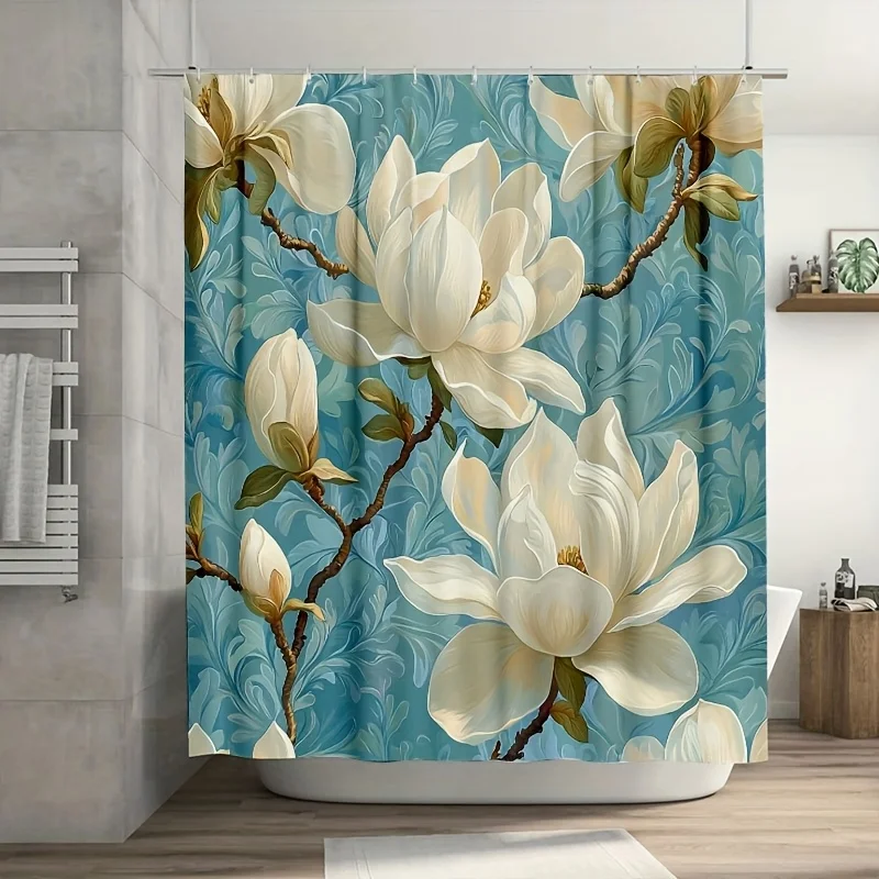 Elegant White Magnolia Floral Print Shower Curtain Waterproof Polyester Bath Curtain Luxury Bathroom Decor Home Accent Liner
Elegant White Magnolia Floral Print Shower Curtain Waterproof Polyester Bath Curtain Luxury Bathroom Decor Home Accent Liner