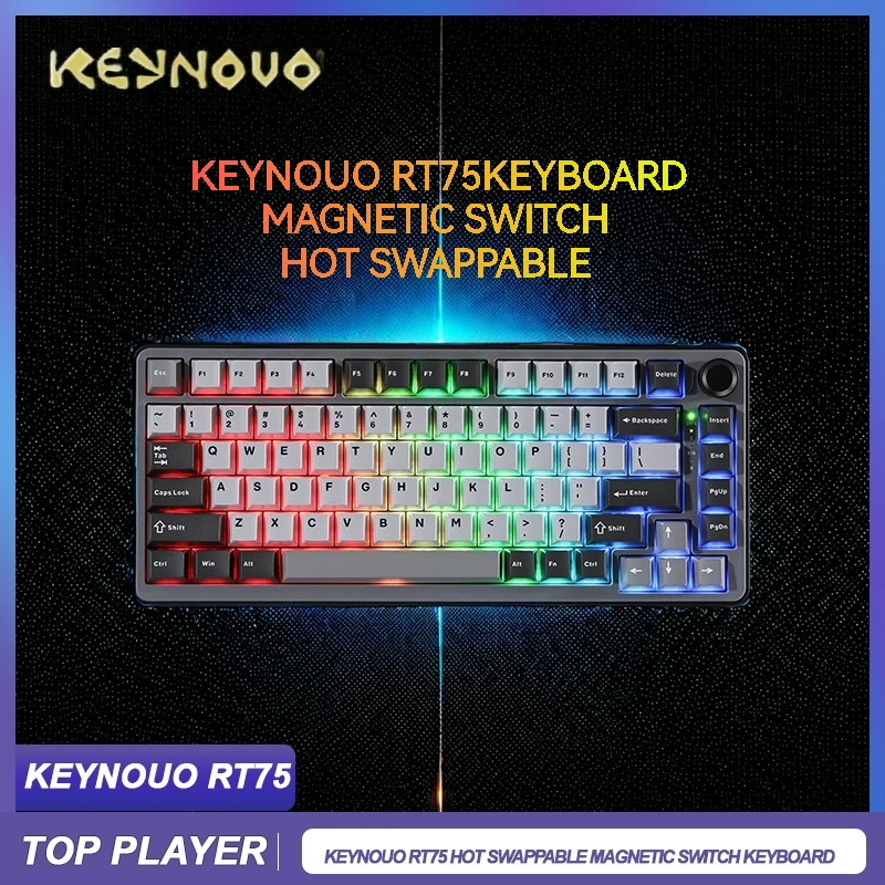Keynouo RT75 Hot Swappable Keyboard OUTEMU Magnetic Switch PC Esport Gaming Office Customizable Wired Metal Multimedia Gife
Keynouo RT75 Hot Swappable Keyboard OUTEMU Magnetic Switch PC Esport Gaming Office Customizable Wired Metal Multimedia Gife