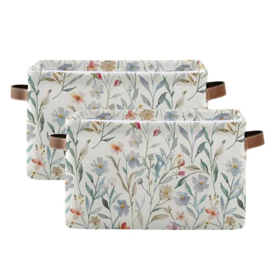 Watercolor Wildflowers Storage Bins with Handle Fabric Organizer Basket Foldable Box 2 Pack 14.2x10.2x8.3
Watercolor Wildflowers Storage Bins with Handle Fabric Organizer Basket Foldable Box 2 Pack 14.2x10.2x8.3