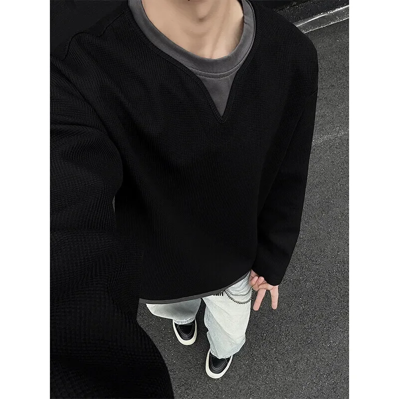 Pop Spring Long Sleeved T-shirt Men Fashion Gray Black Checkered T Shirt Men Streetwear Korean Loose Round Neck T Shirt Mens Top
Pop Spring Long Sleeved T-shirt Men Fashion Gray Black Checkered T Shirt Men Streetwear Korean Loose Round Neck T Shirt Mens Top