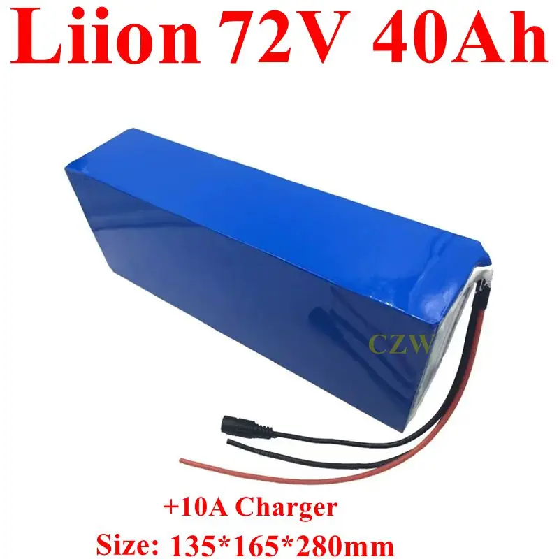 CZW 72v 40Ah lithium ion battery BMS 20S li battery for 2000w 3500w 7000w scooter inverter motorcycle +10A charger
CZW 72v 40Ah lithium ion battery BMS 20S li battery for 2000w 3500w 7000w scooter inverter motorcycle +10A charger