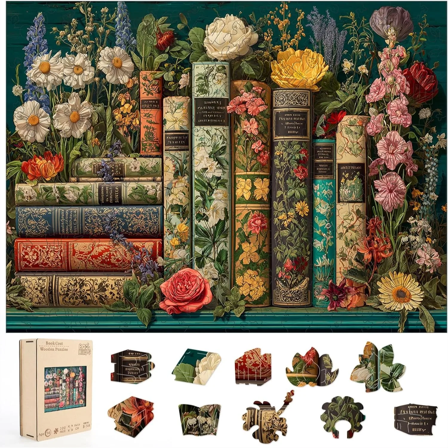Wooden Puzzles for Adults, 200 Piece Wildflower Books Jigsaw Puzzle, Vintage Plant Art Family Game 11.8x8.9 in
Wooden Puzzles for Adults, 200 Piece Wildflower Books Jigsaw Puzzle, Vintage Plant Art Family Game 11.8x8.9 in