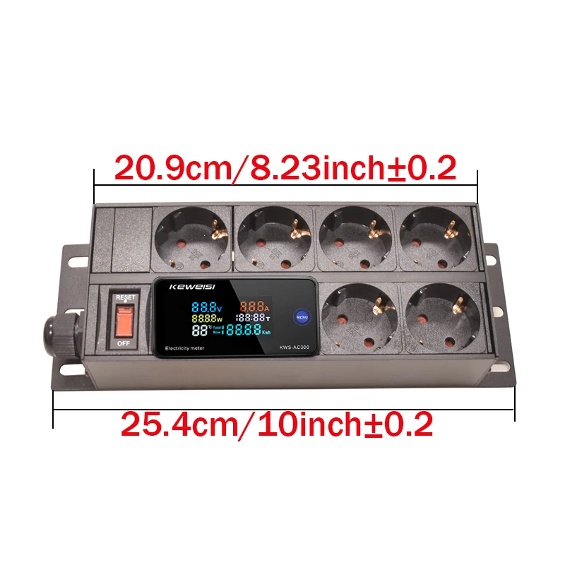 10inch PDU power strip 2U cabinet mount 6ways EU socket Digital Voltmeter Ammeter Wattmeter 2Meter Cable Extension Socket
10inch PDU power strip 2U cabinet mount 6ways EU socket Digital Voltmeter Ammeter Wattmeter 2Meter Cable Extension Socket