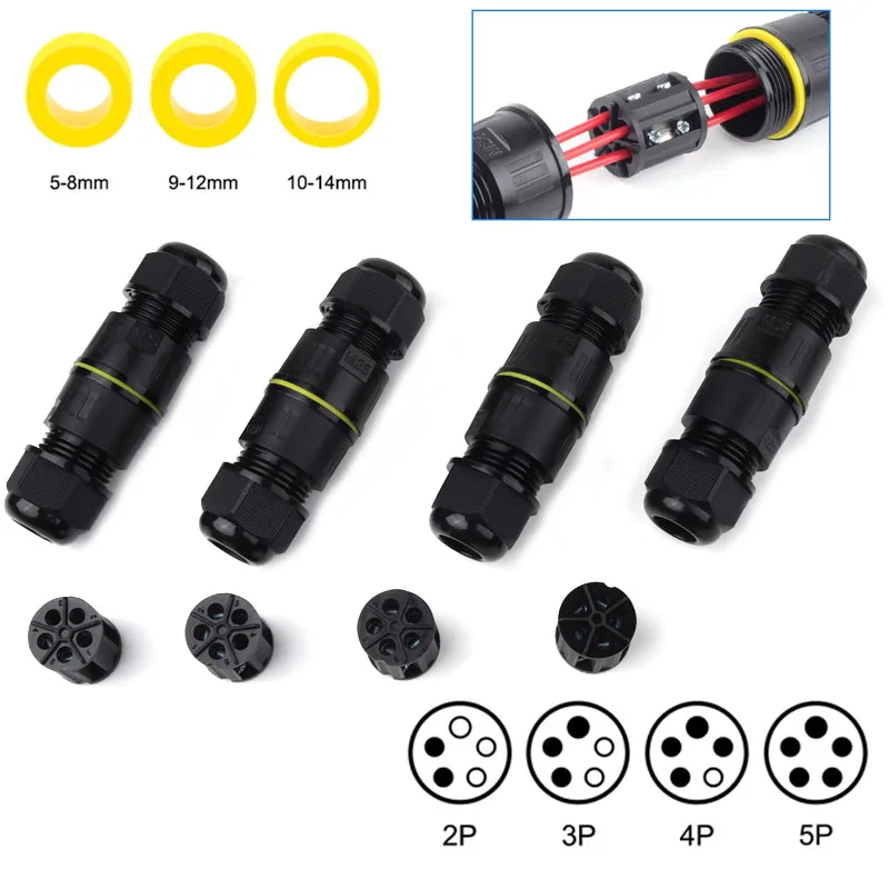 IP68 Mini Waterproof connector cable joint 2/3/4/5 Pin branching device I-type outdoor No screw required For LED lamp wiring
IP68 Mini Waterproof connector cable joint 2/3/4/5 Pin branching device I-type outdoor No screw required For LED lamp wiring