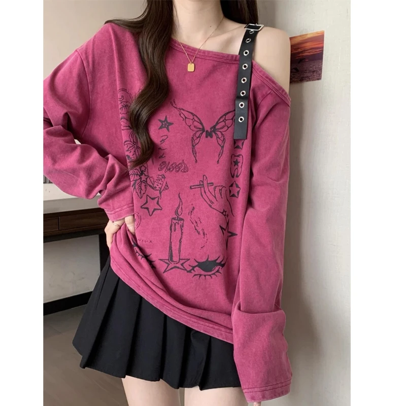 High Street Off Shoulder Printing Loose T Shirts Long Sleeve Plus Size Y2K Tops Fashion Casual Spring New Women Clothing Trend
High Street Off Shoulder Printing Loose T Shirts Long Sleeve Plus Size Y2K Tops Fashion Casual Spring New Women Clothing Trend