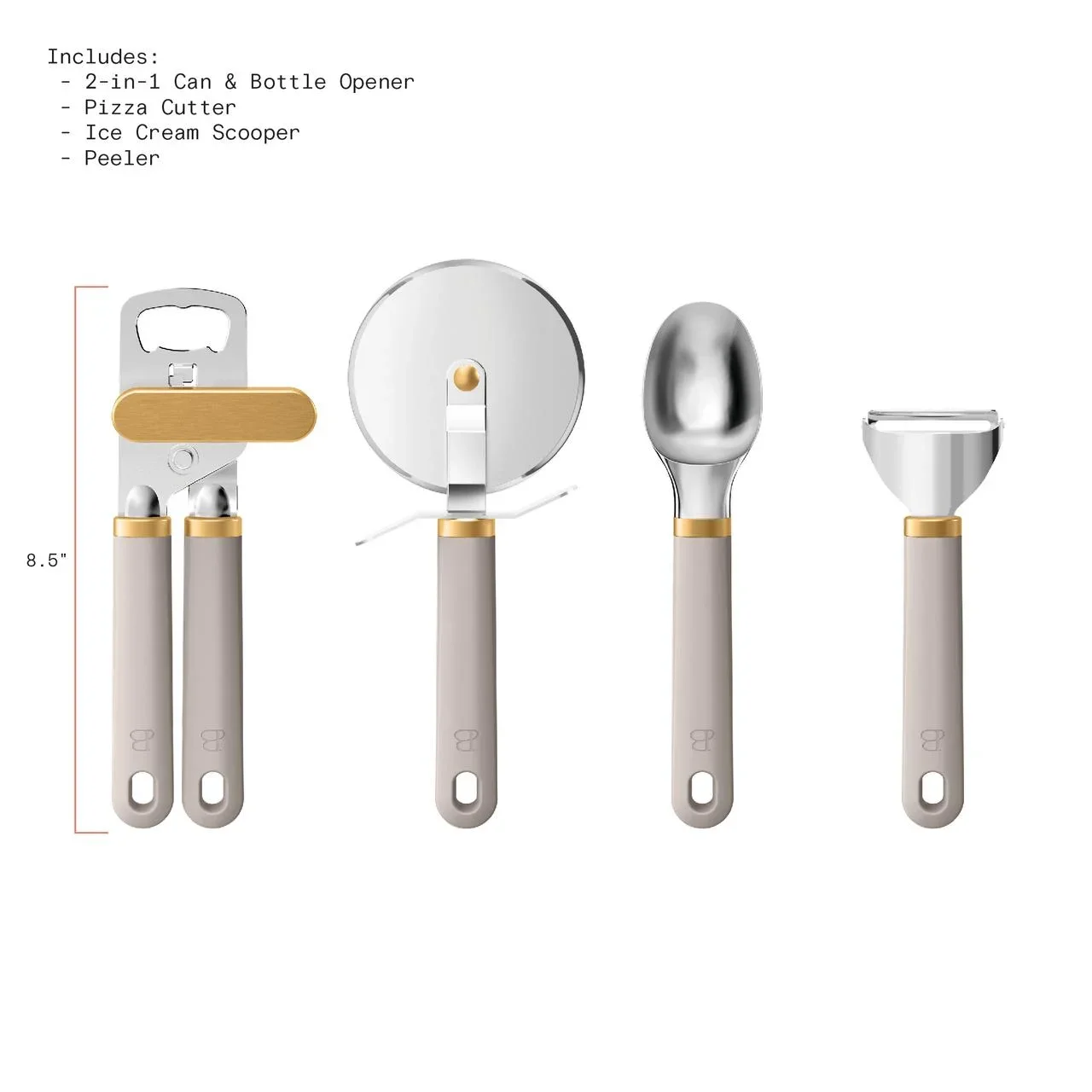 4-Piece Kitchen Gadget Set, Porcini Taupe Essentials Tools by Drew Barrymore, Cooking Utensils for Home
4-Piece Kitchen Gadget Set, Porcini Taupe Essentials Tools by Drew Barrymore, Cooking Utensils for Home