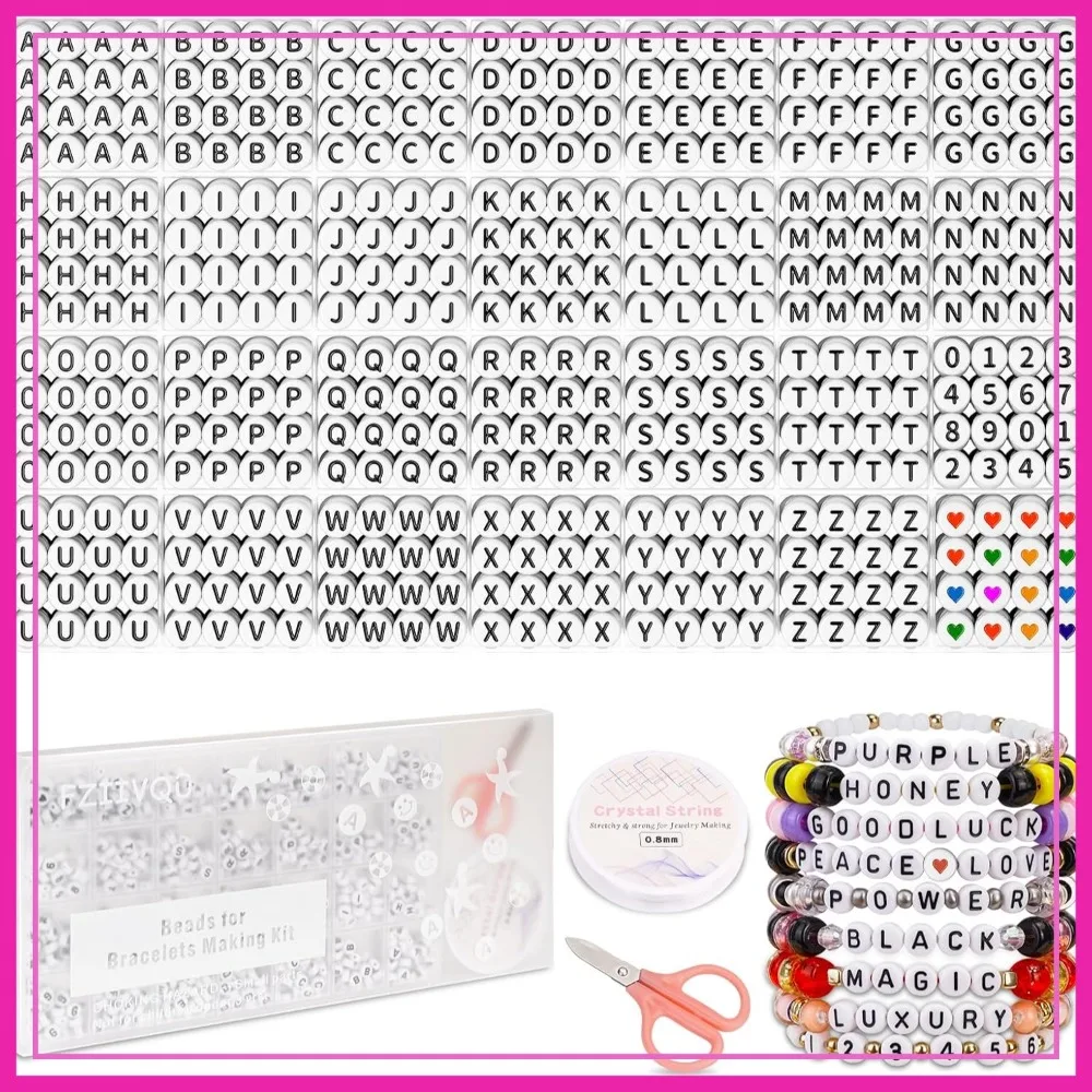 1400 Pcs Letter Beads Kit, 28 Styles Acrylic Alphabet Beads with Number & Heart Beads for Jewelry Making
1400 Pcs Letter Beads Kit, 28 Styles Acrylic Alphabet Beads with Number & Heart Beads for Jewelry Making