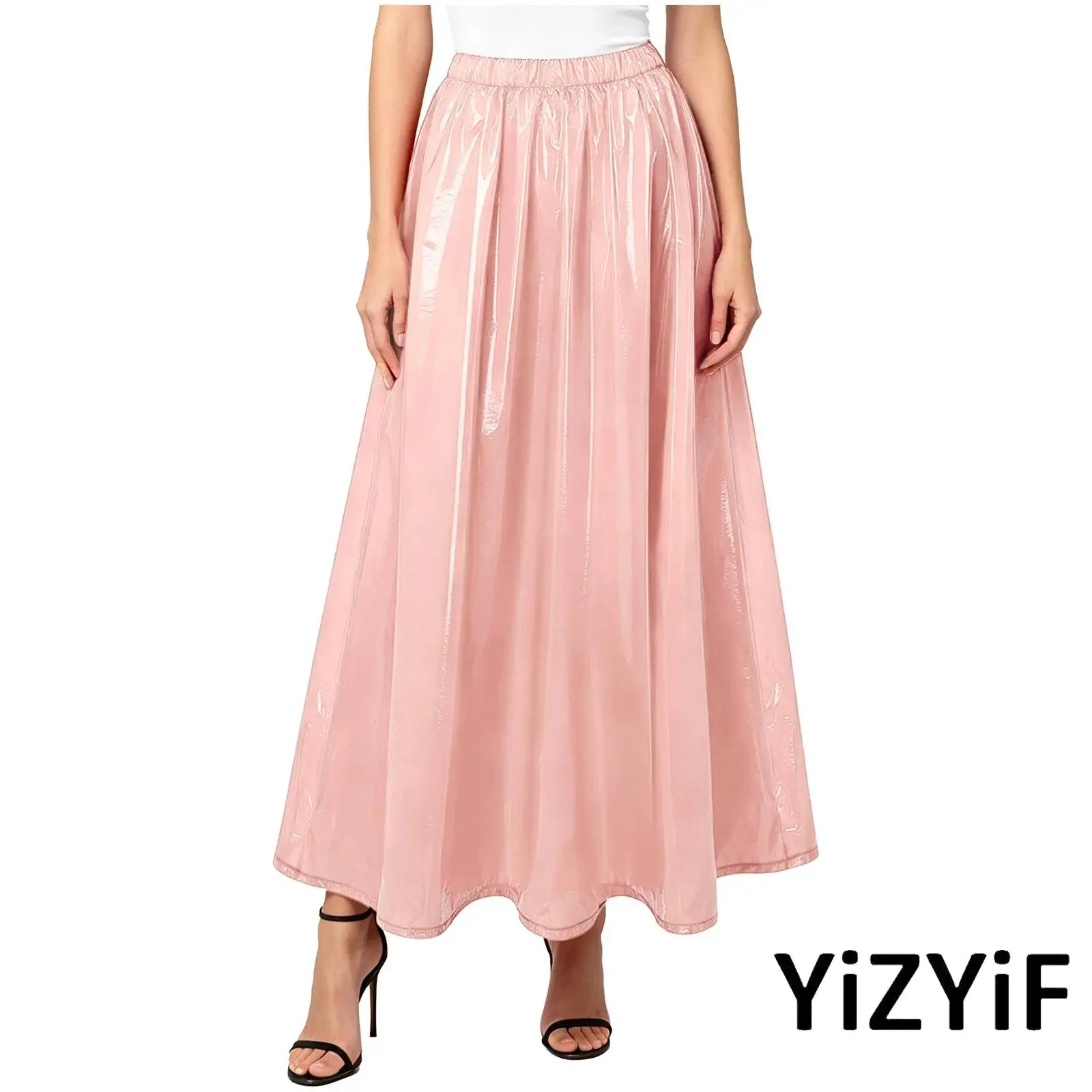 Elegant Women Vinyl Waterproof Maxi Skirt Elastic Waist Swing Glossy Cover Up Long Skirt for Rave Party Beach Clubwear
Elegant Women Vinyl Waterproof Maxi Skirt Elastic Waist Swing Glossy Cover Up Long Skirt for Rave Party Beach Clubwear